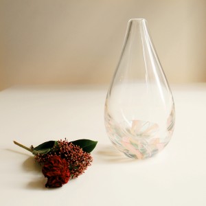 高梨良子 吹きガラス 花器 フラワーベース