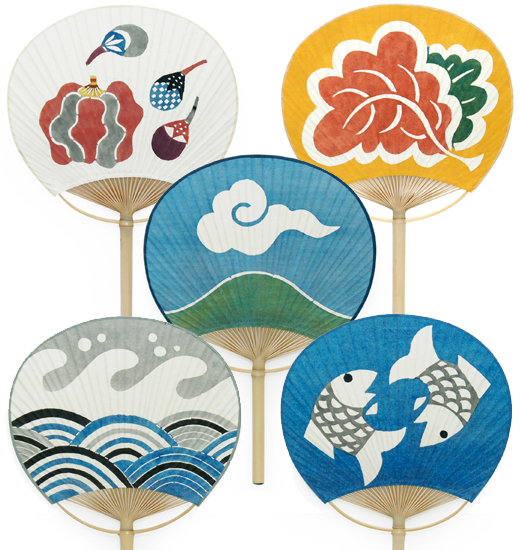柚木沙弥郎  房州うちわ 型染め和紙を使った千葉県館山の伝統工芸品